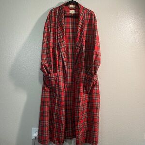 Vintage Viyella Cotton Wool Blend Plaid Tartan Robe *BELT MISSING* sz L *AS IS*